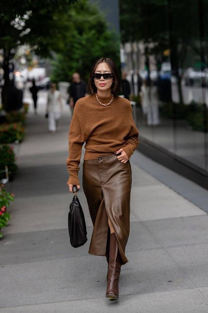 Cozy Chocolate Brown Knit and Leather for Fall Casual Cozy Chocolate Brown Knit and Leather for Fall Casual — Chocolate Brown Outfits