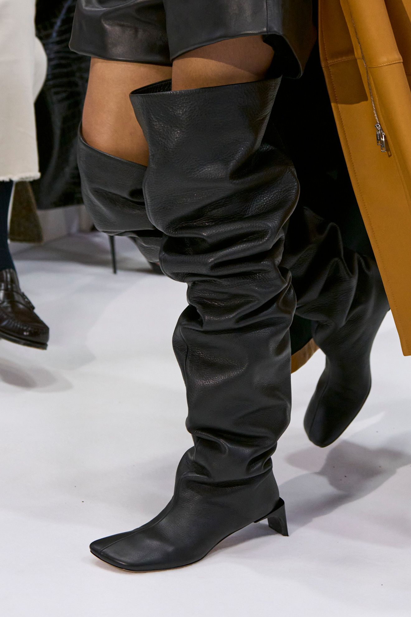 Dramatic Black Slouchy Over-the-Knee Boots — Slouchy Boots Outfits