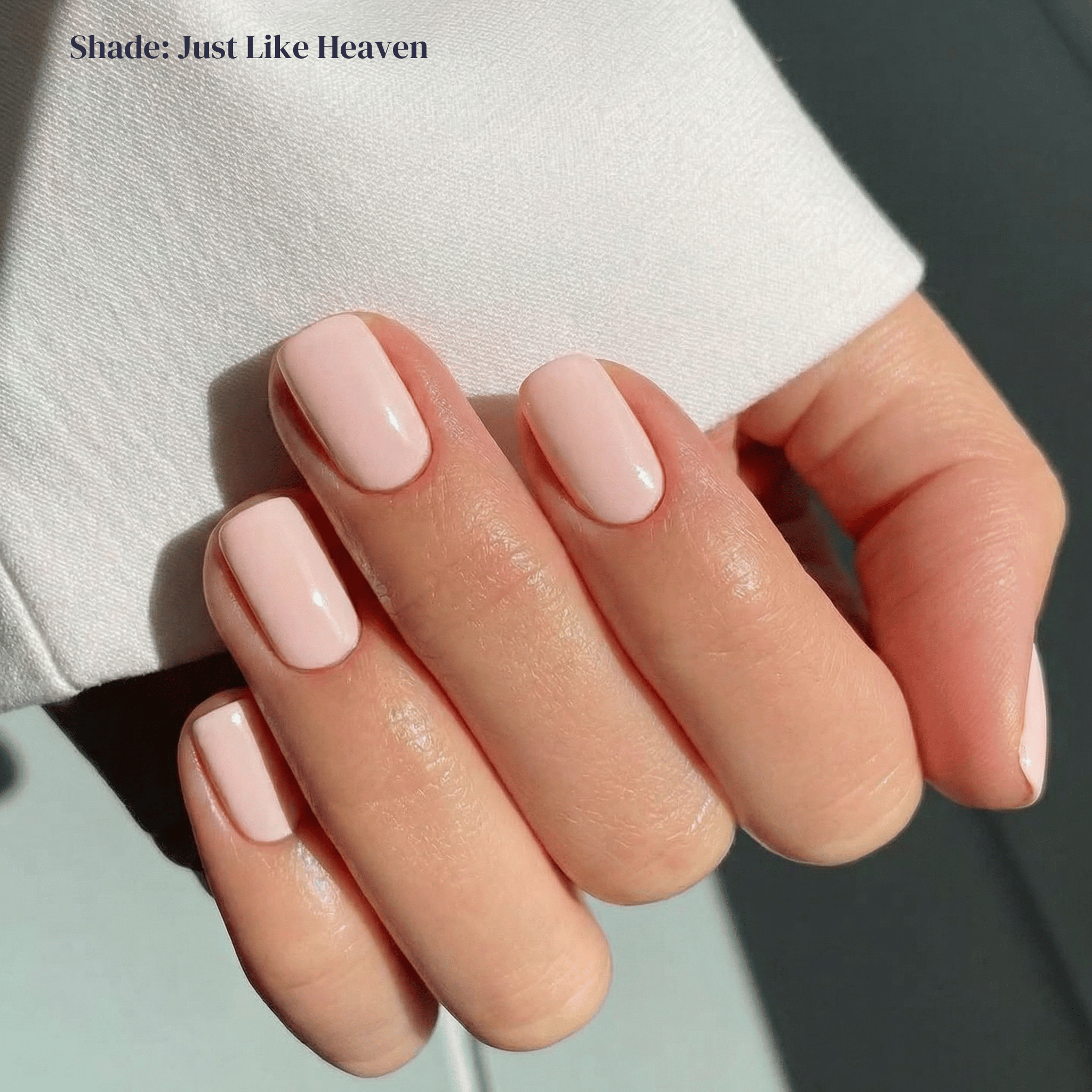 Glossy Pale Pink Short Squares — Neutral Nail Colors