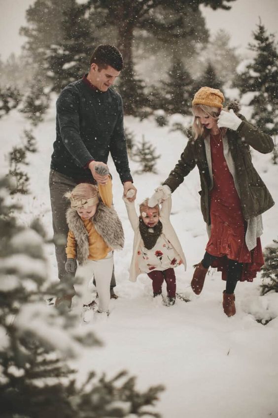 Wool Faux Fur Cotton Outfit Idea Wool Faux Fur Cotton Outfit Idea — Winter Family Photo Outfits