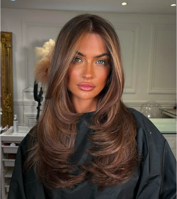Dark Brown With Caramel Highlights Dark Brown With Caramel Highlights — Low Maintenance Winter Hair Colors