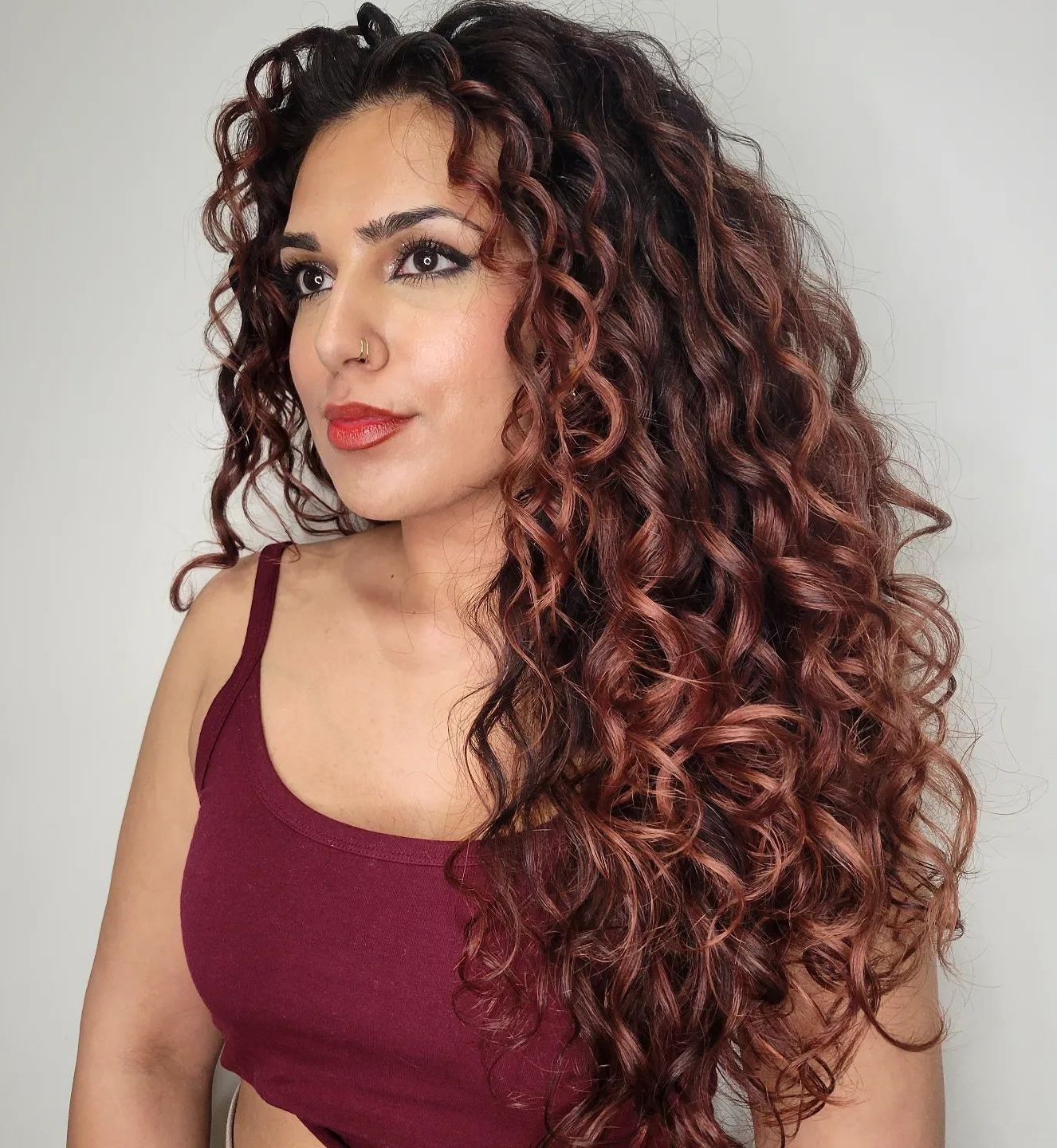 No Bangs Visual Idea No Bangs Visual Idea — Winter Hair Colors for Curly Hair
