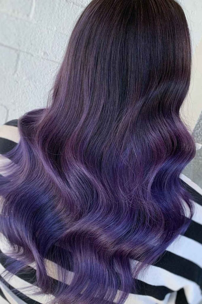 Dark Base With Purple Ombre — Plum Hair Color