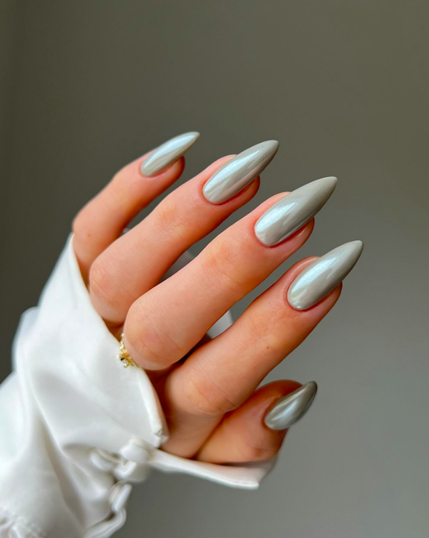 Shimmer Glossy Visual Idea Shimmer Glossy Visual Idea — Long Winter Nails