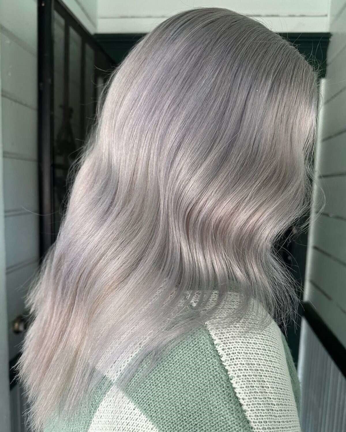 Icy Platinum Long Bob Waves — Winter Hair Colors for Blondes
