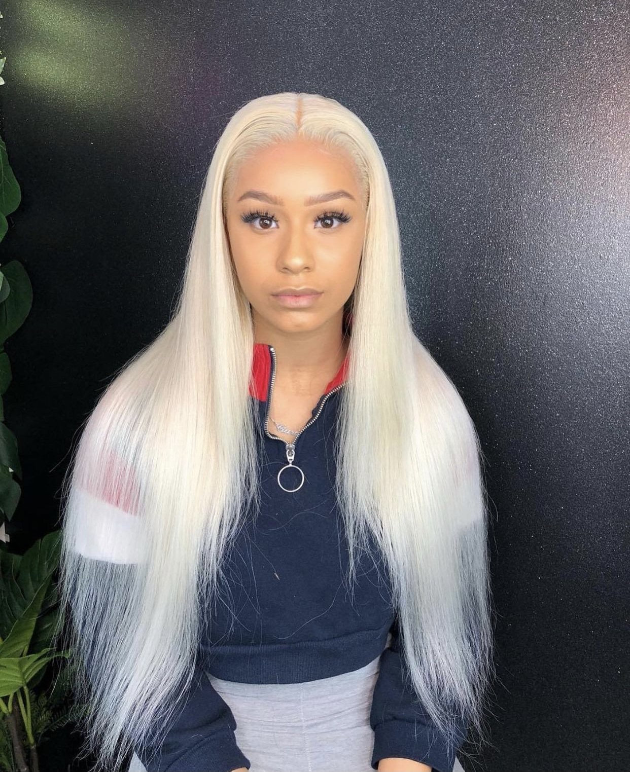 Long Layers Visual Idea — Icy Blonde Hair