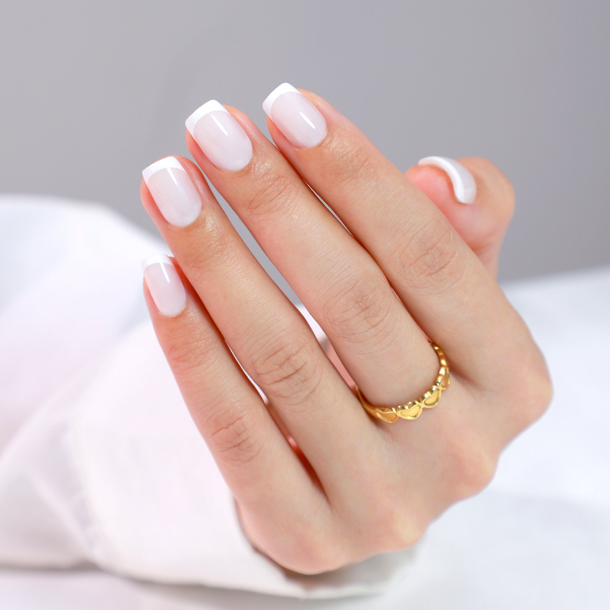 Nail Shape And Length E G Medium Almond Milky White French Manicure Short Square — Milky White Nails