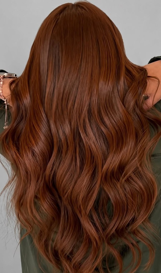 Mid-Back Rich Cinnamon Brown With Copper Undertones — Cinnamon Brown Hair