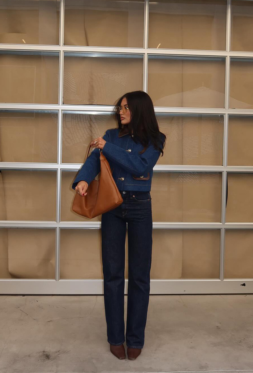 Casual Denim Edit: Brown Ankle Boots with Cropped Jacket — Brown Boots Outfits