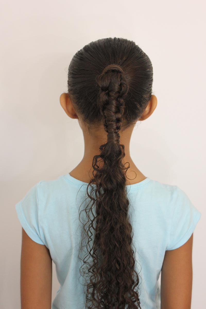 Braided Ponytail With Curly Cascade Braided Ponytail With Curly Cascade — Winter Hairstyles for Kids