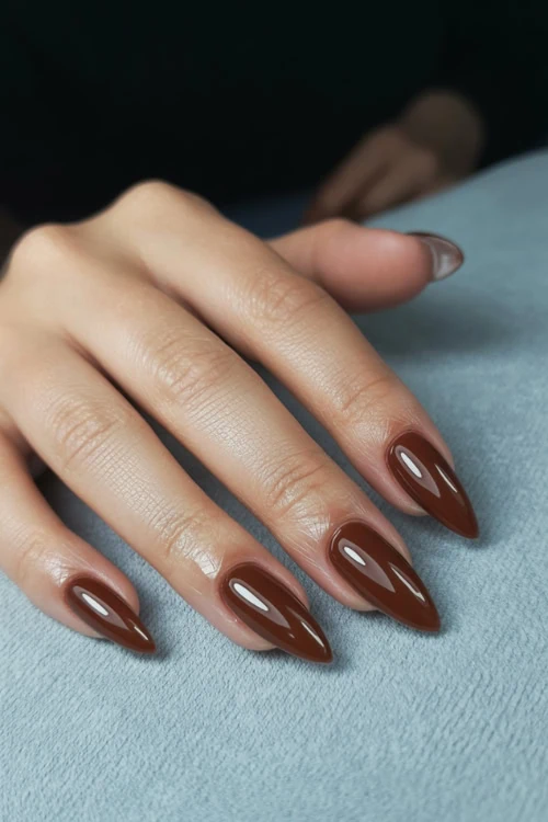 Gradient Nude to Brown Polka Dots Gradient Nude to Brown Polka Dots — Chocolate Brown Nails