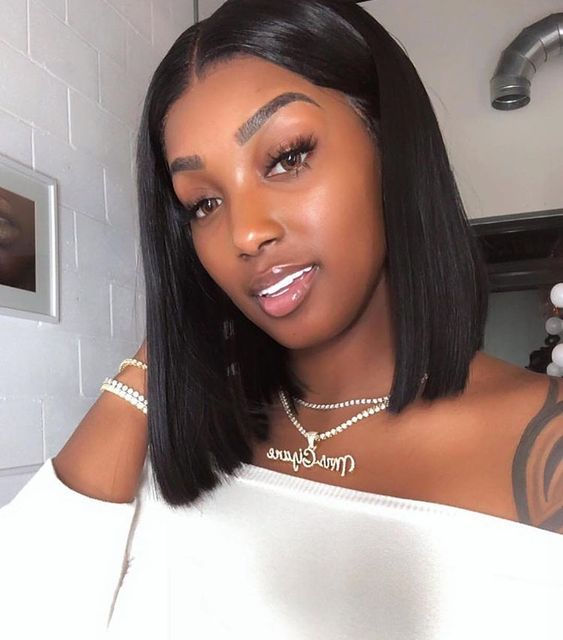 Sleek Straight Black Chin Bob — Winter Haircuts for Black Women