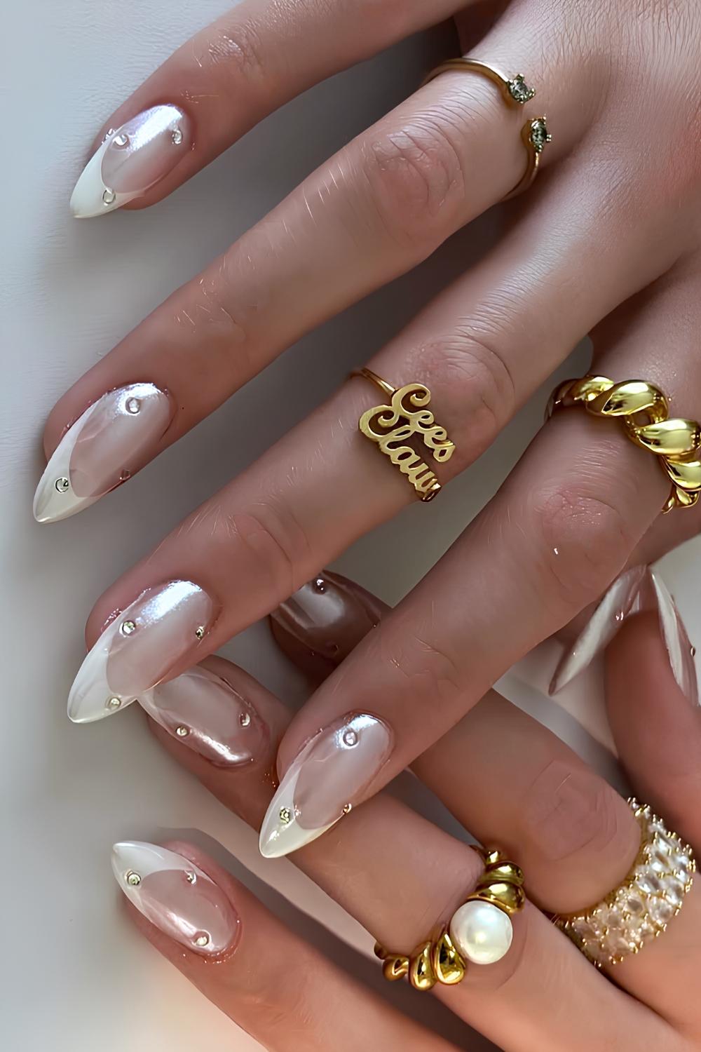 Nail Shape And Length E G Medium Almond Visual Idea — Winter Chrome Nails