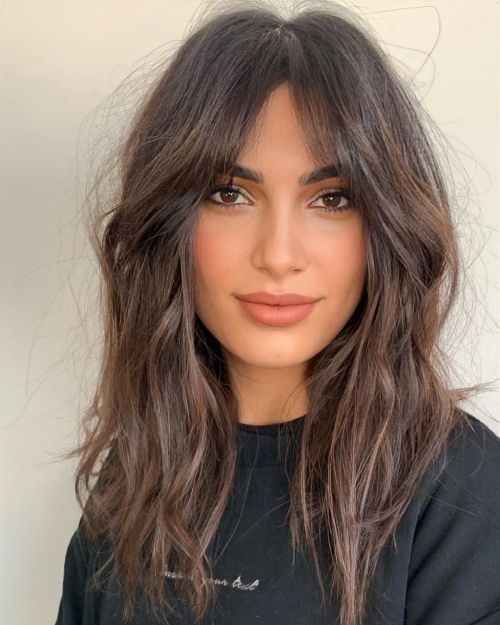 Collarbone Layered Shag With Curtain Bangs Collarbone Layered Shag With Curtain Bangs — Low Maintenance Winter Haircuts