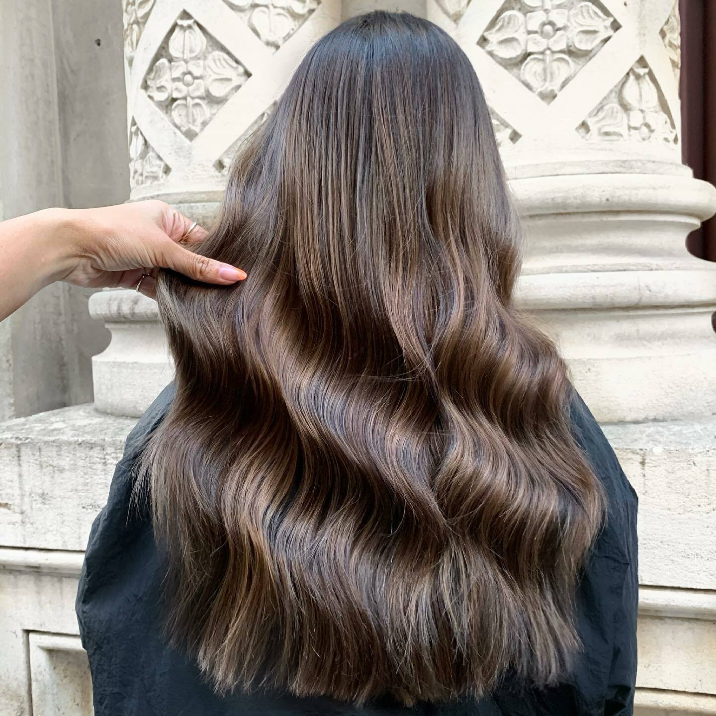 Cool Toned Dark Brown Waves — Winter Hairstyles for Long Hair