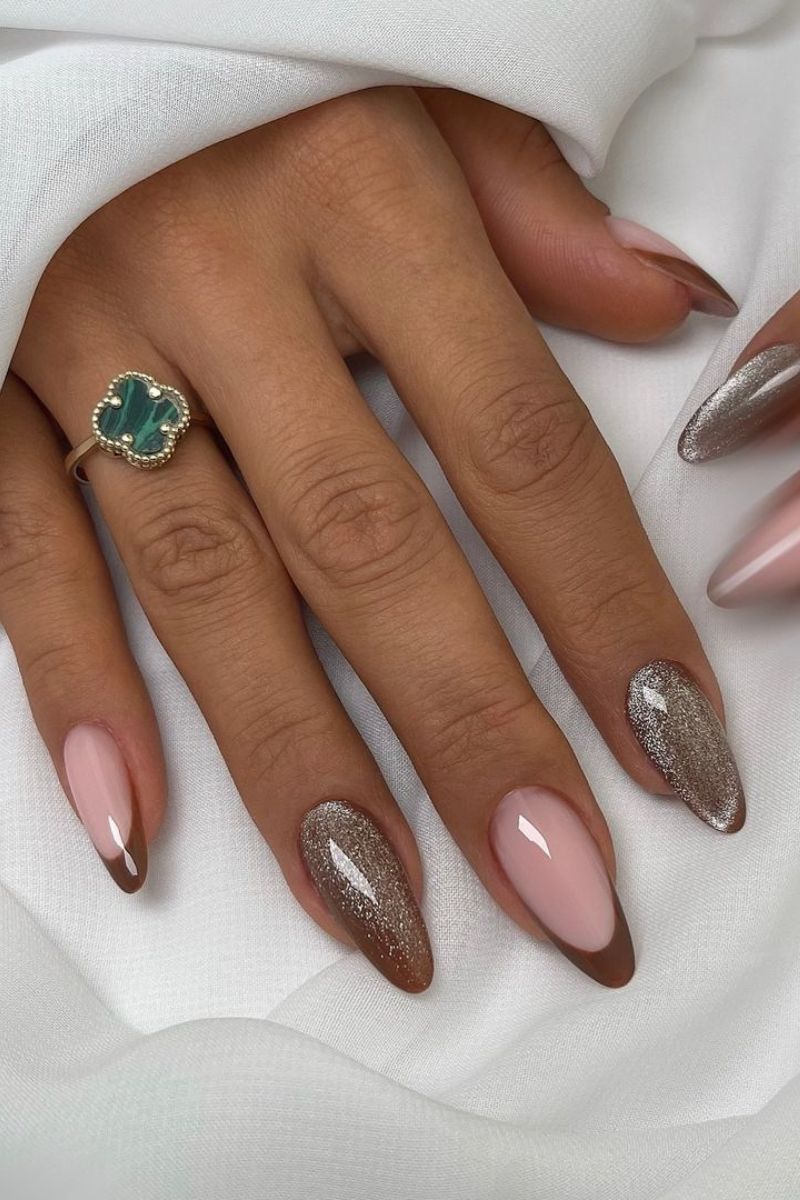 Festive Visual Idea — Winter French Tip Nails