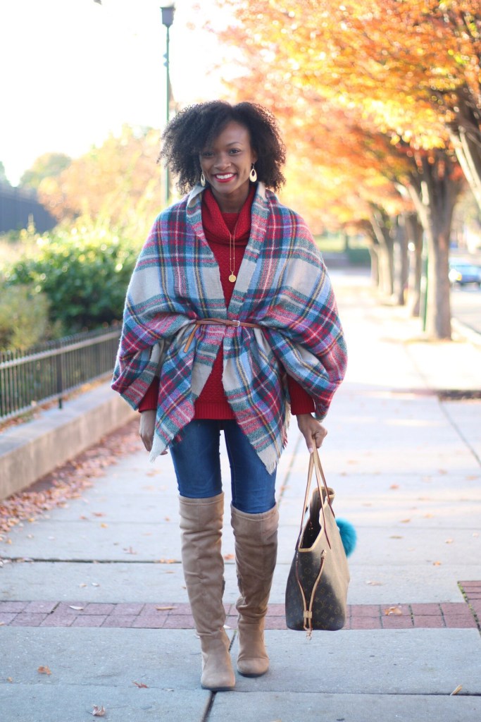 Large Plaid Blanket Scarf for Cozy Autumn Layering — Scarf Outfits