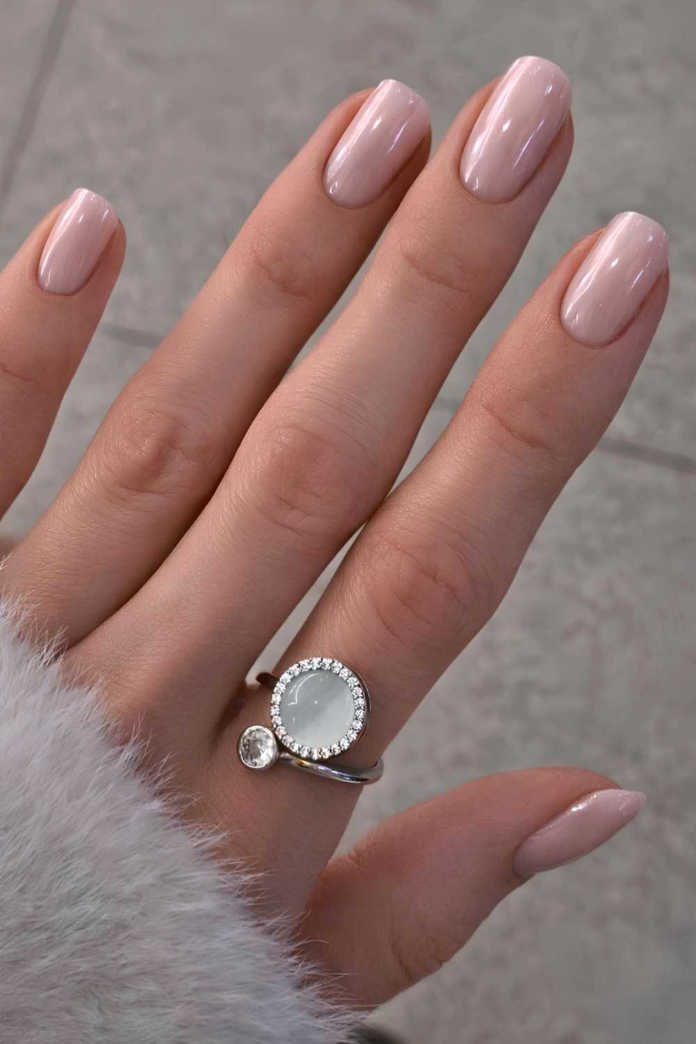 None Visual Idea — Neutral Winter Nails