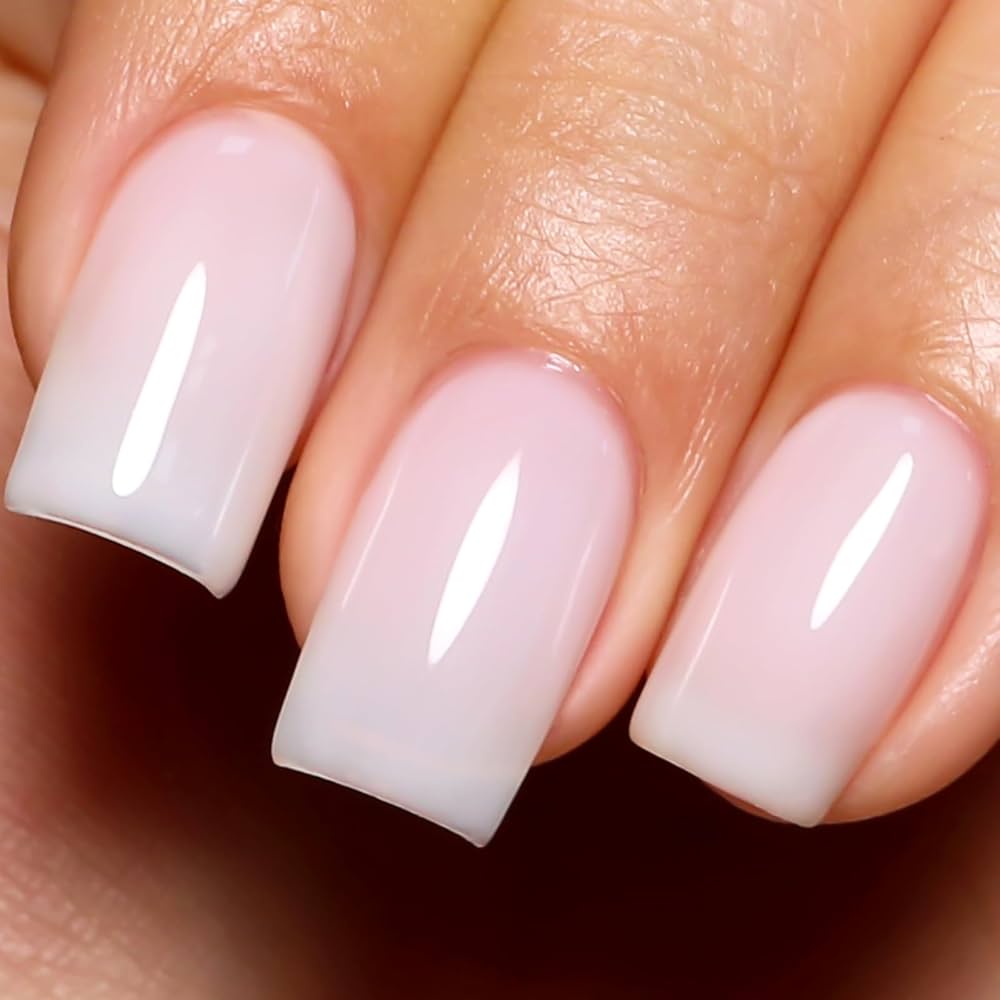 Semi-Opaque Milky White Medium Square — Milky White Nails