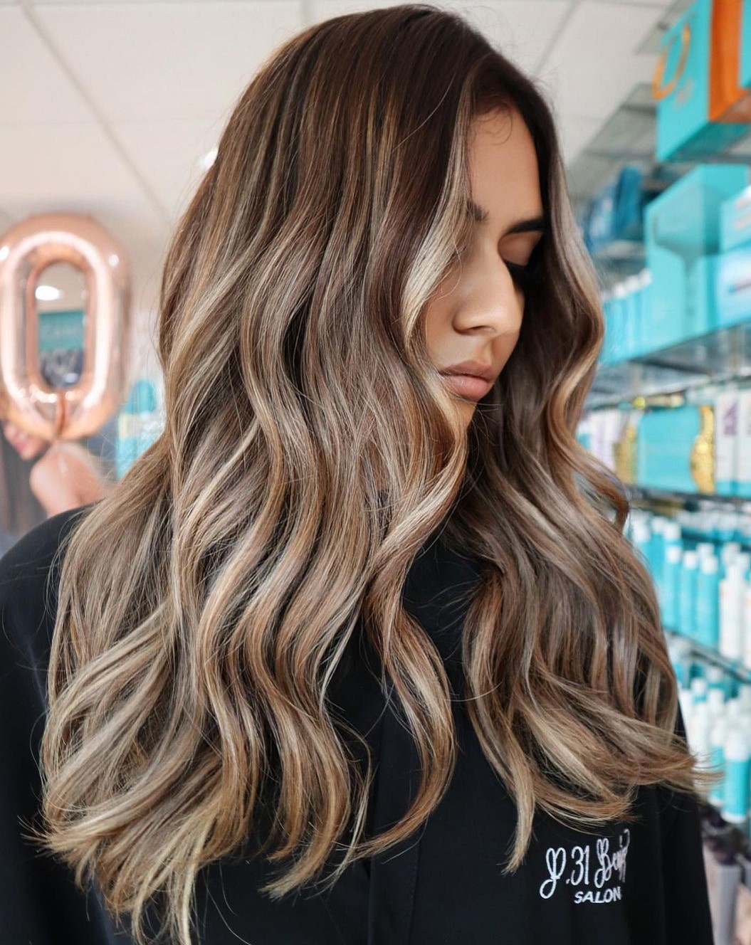 Collarbone Medium Brown With Root Shadow And Bangs — Blonde to Brunette Hair