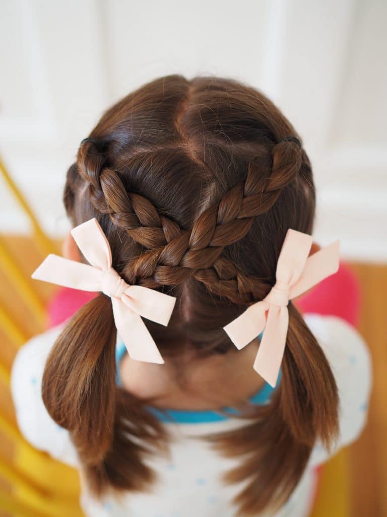 Braided Pigtails With Bows Braided Pigtails With Bows — Winter Hairstyles for School