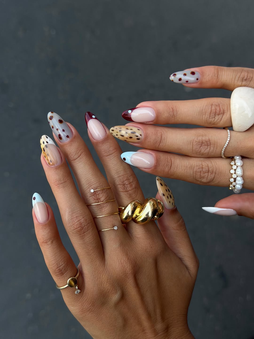 Long Stiletto Eclectic Pattern Mix — Cute Nail Designs