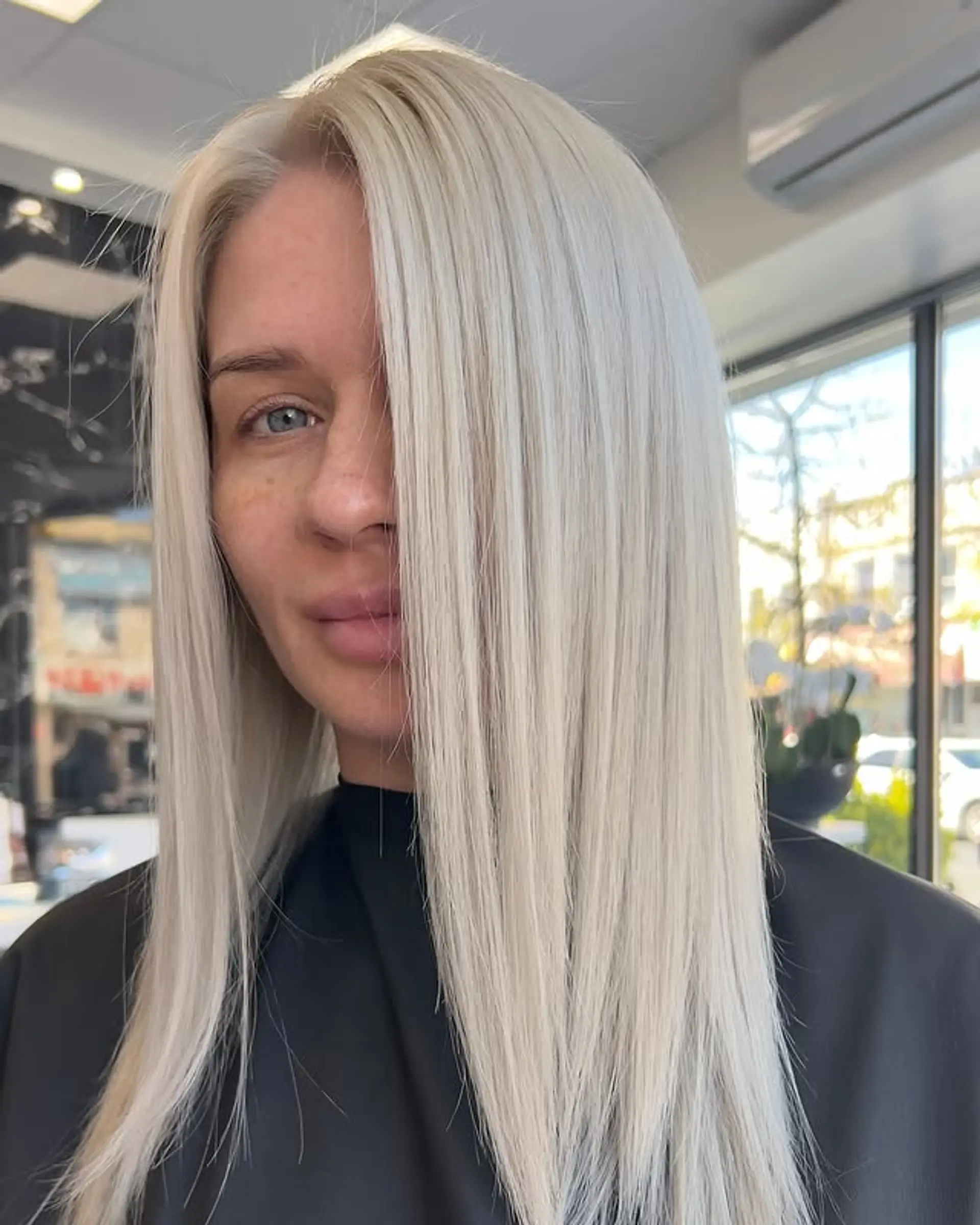 Solid Icy Blonde Visual Idea — Icy Blonde Hair