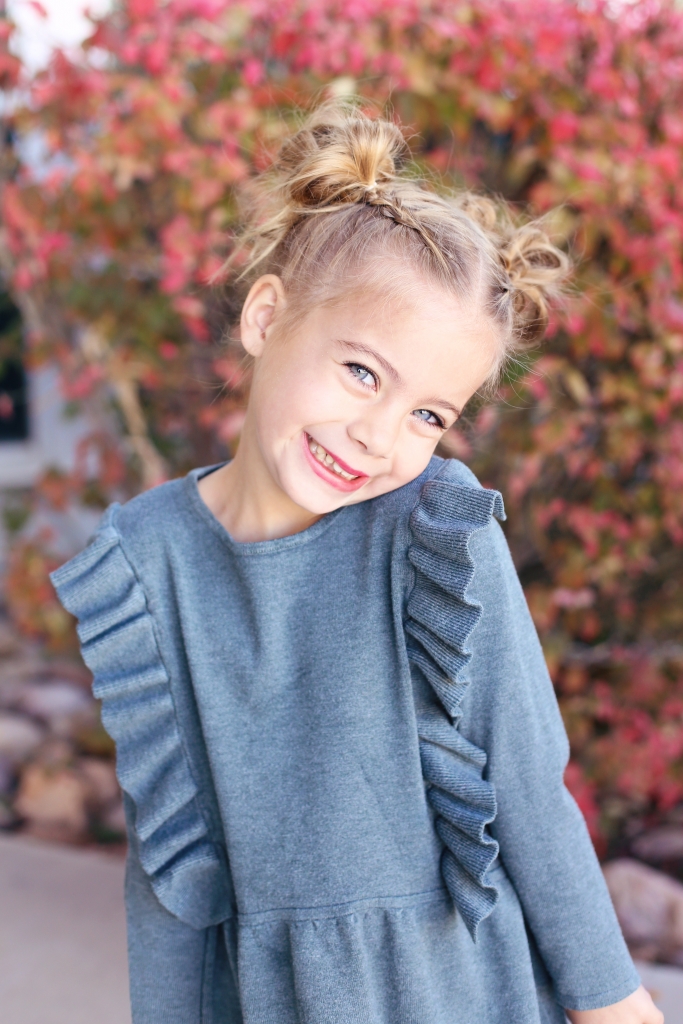 Messy Space Buns With Mini Braids Messy Space Buns With Mini Braids — Winter Hairstyles for Kids