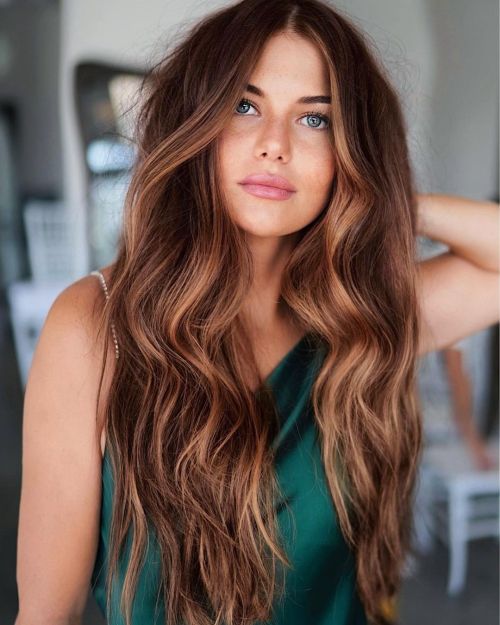 Medium Brown With Warm Caramel Balayage Medium Brown With Warm Caramel Balayage — Low Maintenance Winter Hair Colors