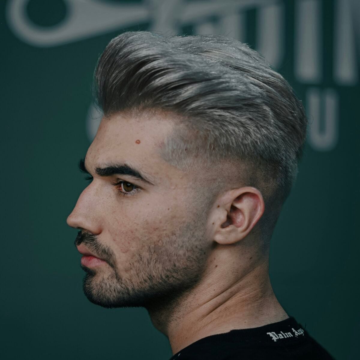 Grey Pompadour With Fade — Winter Hairstyles for Men