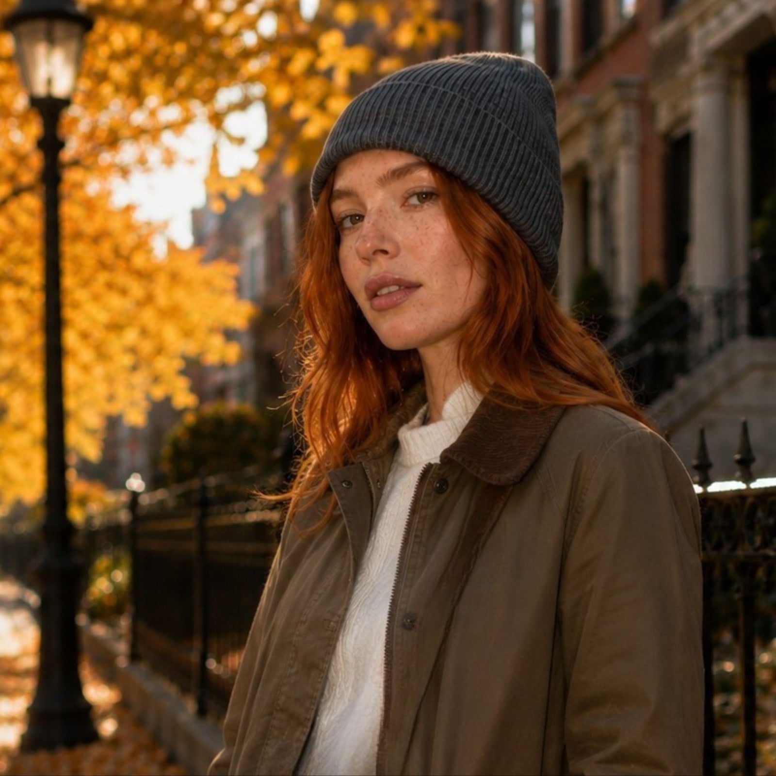 Vibrant Red Shoulder Waves Vibrant Red Shoulder Waves — Winter Hat Hairstyles