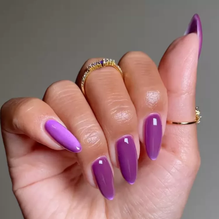 Purple Pink Gradient Glossy Almond Purple Pink Gradient Glossy Almond — Velvet Nails