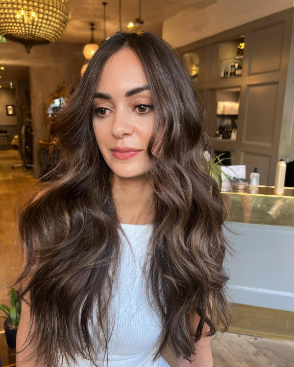 Collarbone Espresso With Soft Highlights Collarbone Espresso With Soft Highlights — Espresso Brown Hair