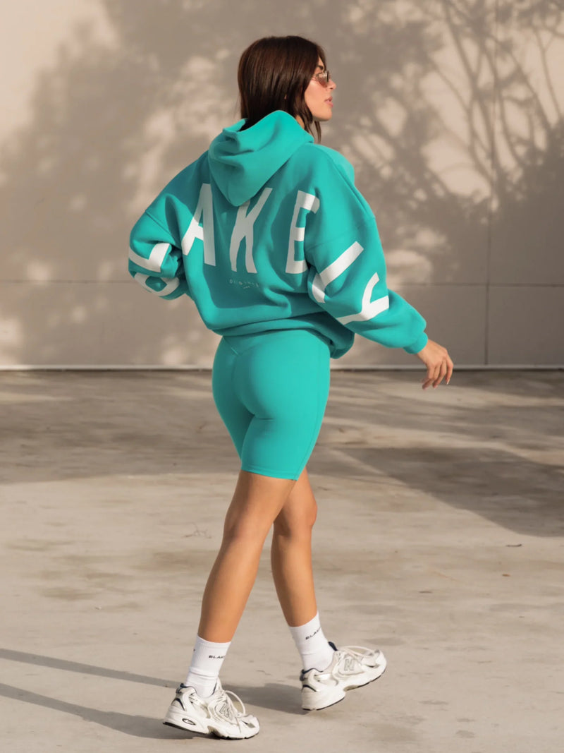 Oversized Teal Hoodie with Matching Fitted Shorts Oversized Teal Hoodie with Matching Fitted Shorts — Hoodie Outfits