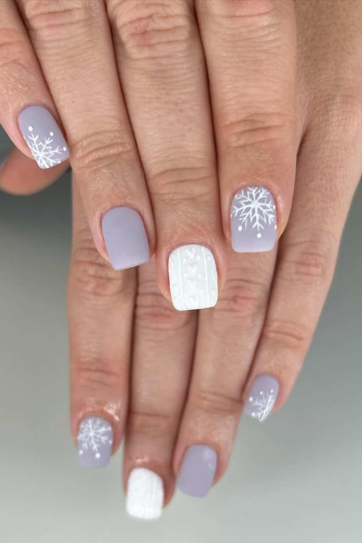 Light Purple Cable Knit Texture Nails Light Purple Cable Knit Texture Nails — Short Winter Acrylic Nails