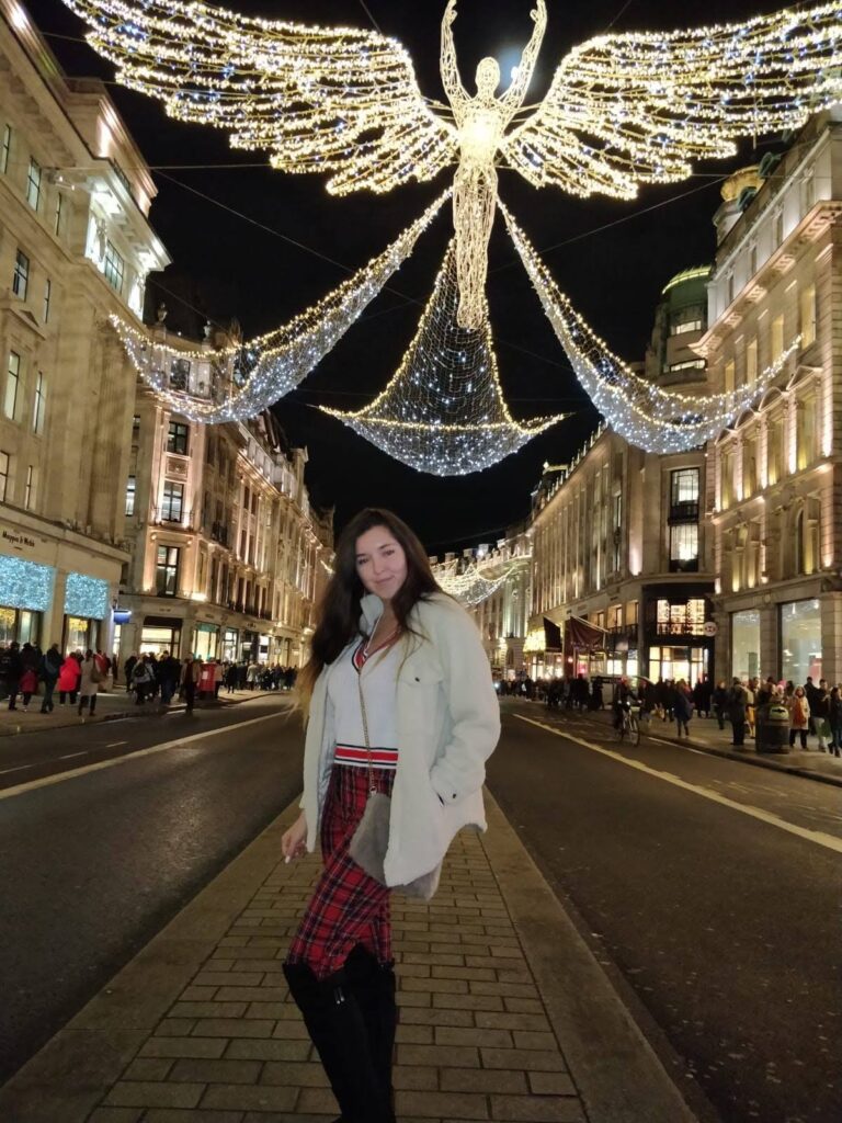 Plaid Mini Skirt and Knee-High Boots for a Festive Evening Plaid Mini Skirt and Knee-High Boots for a Festive Evening — London Winter Outfits