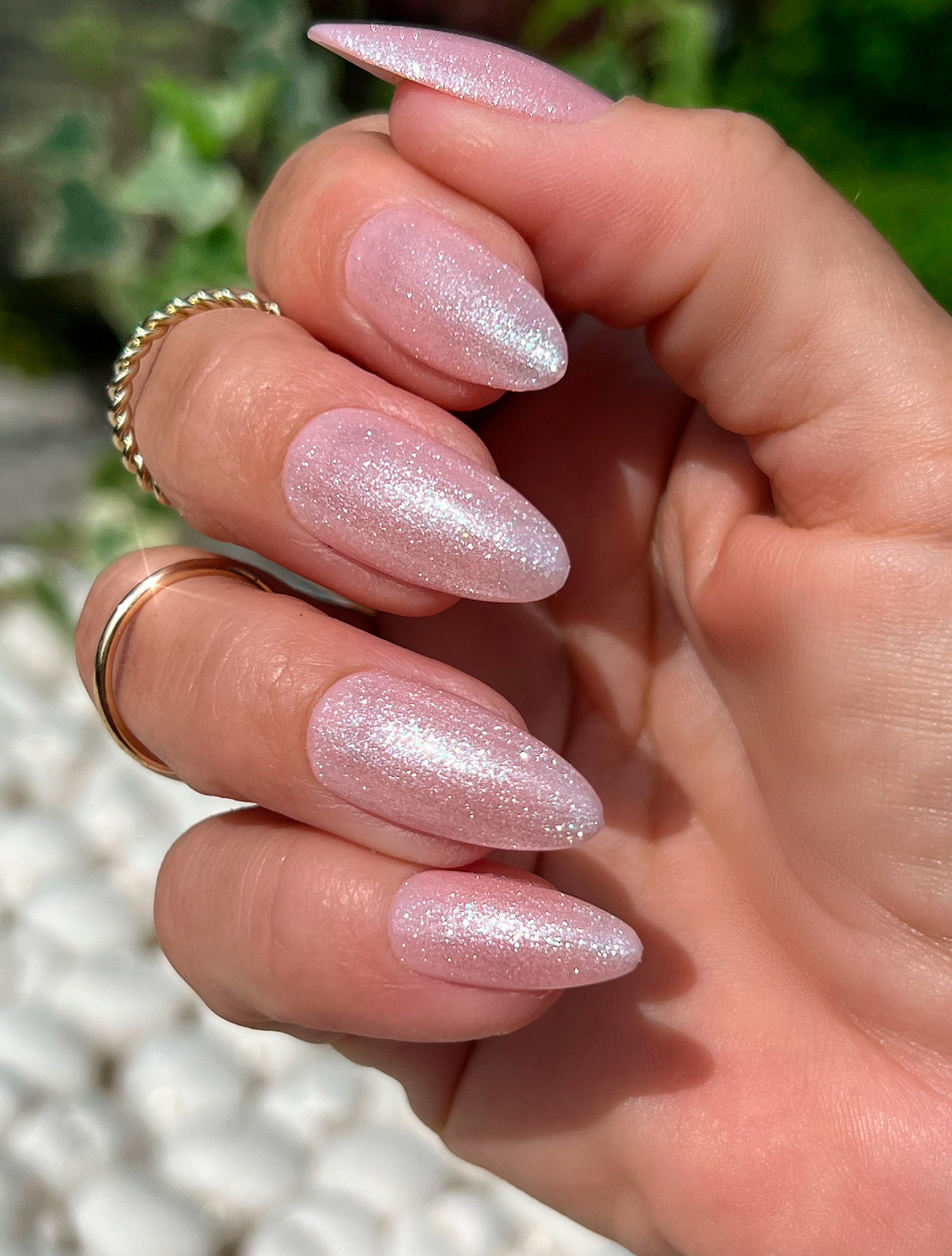 All-Over Glitter Visual Idea All-Over Glitter Visual Idea — Winter Nude Nails