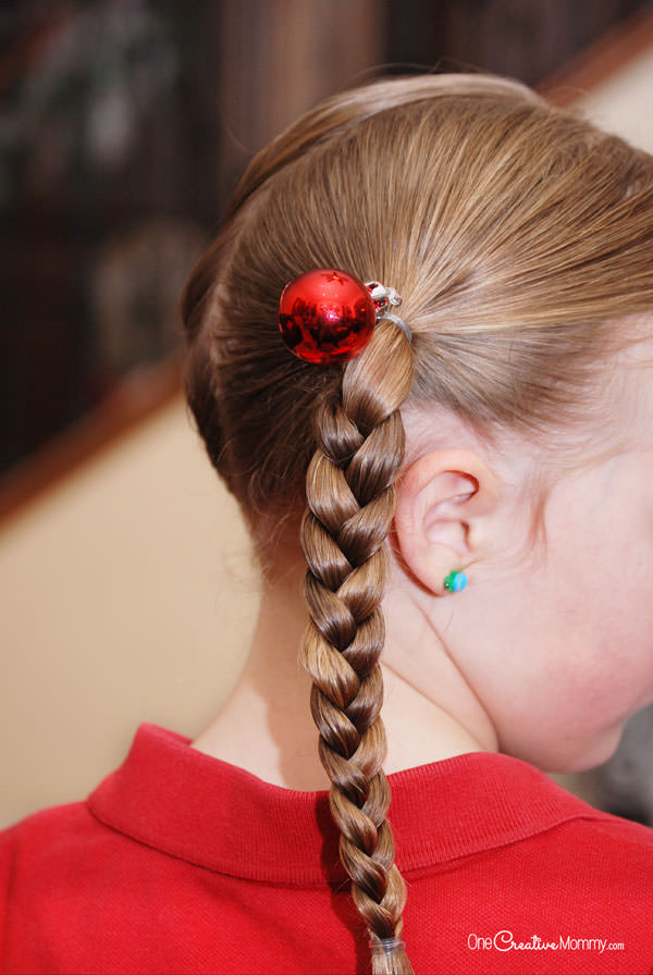 Single Braid With Festive Clip Single Braid With Festive Clip — Winter Hairstyles for Kids
