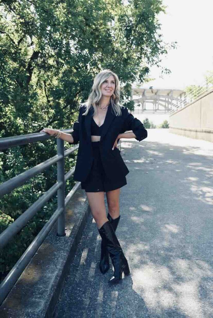 Edgy All-Black Ensemble with Leather Boots Edgy All-Black Ensemble with Leather Boots — Riding Boots Outfits