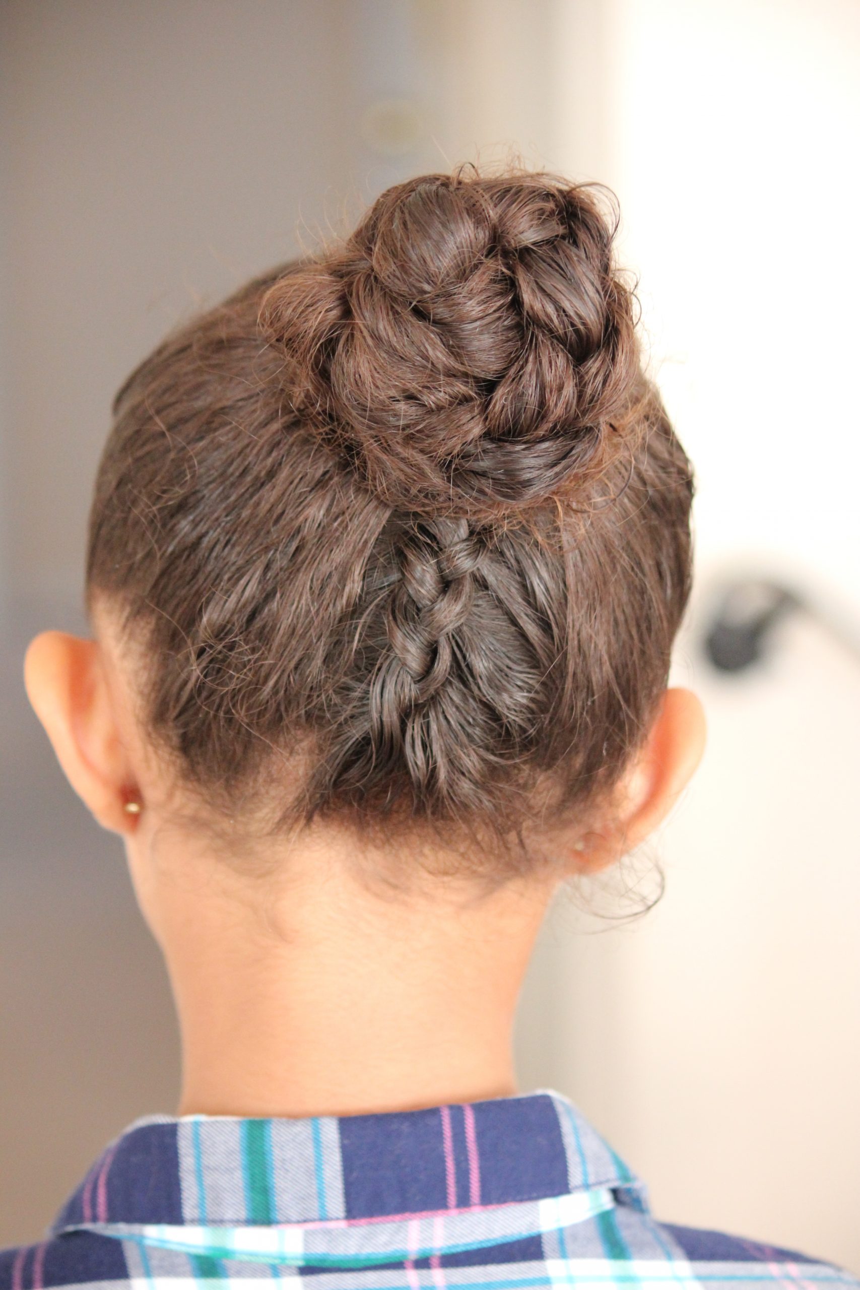 Layers Dark Brown Wavy Braided Bun Layers Dark Brown Wavy Braided Bun — Winter Bun Hairstyles
