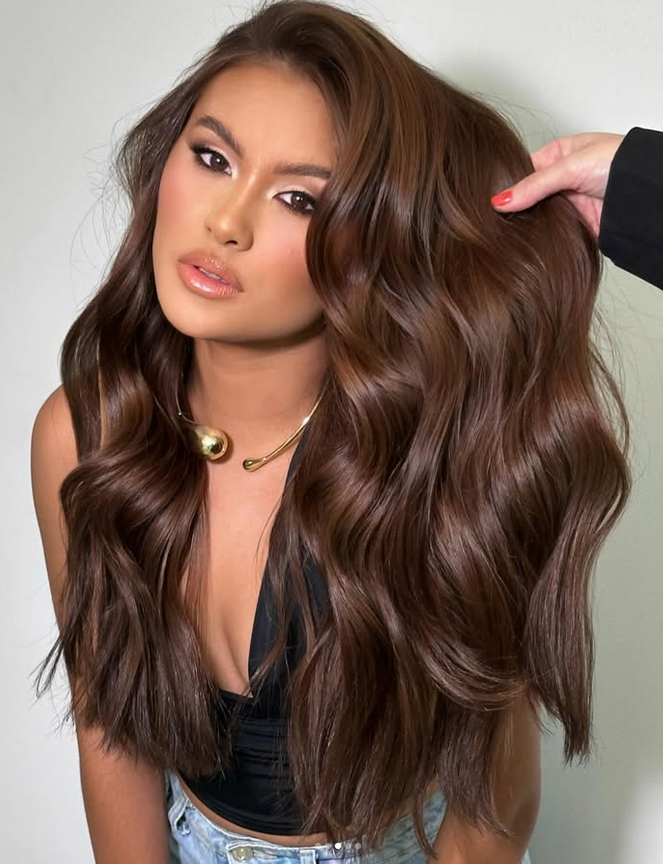 Medium Brown With Subtle Caramel Highlights Medium Brown With Subtle Caramel Highlights — Low Maintenance Winter Hair Colors