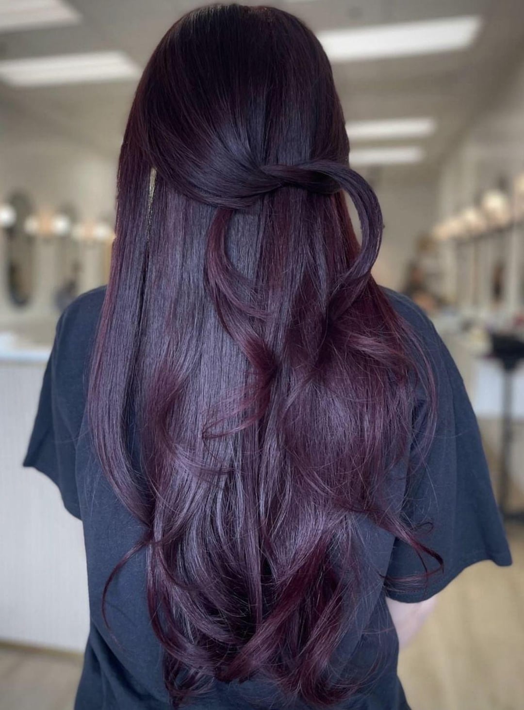 Dark Base With Plum Root Shadow — Plum Hair Color