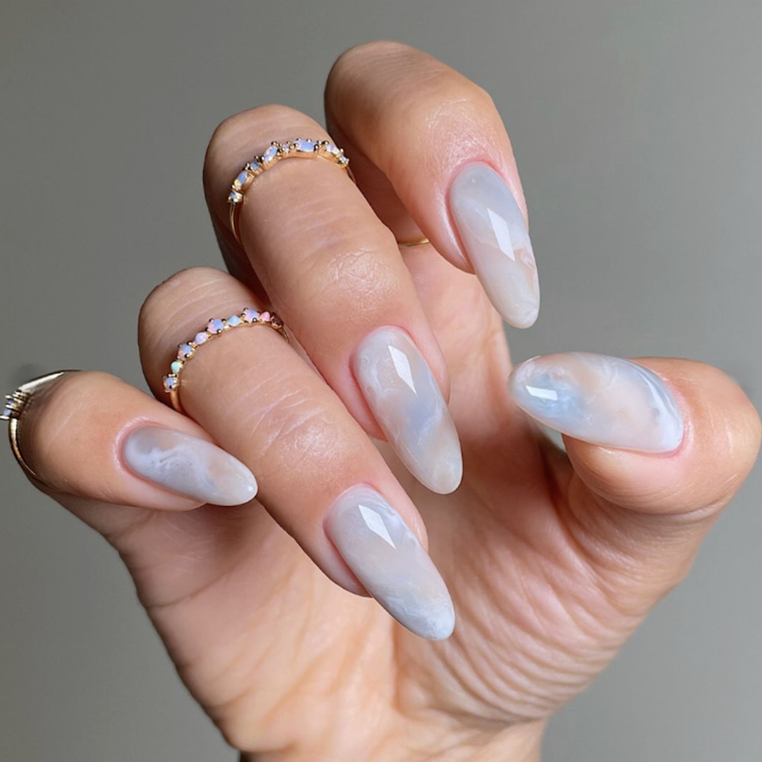 Abstract Marbled Pattern Visual Idea — Pastel Winter Nails