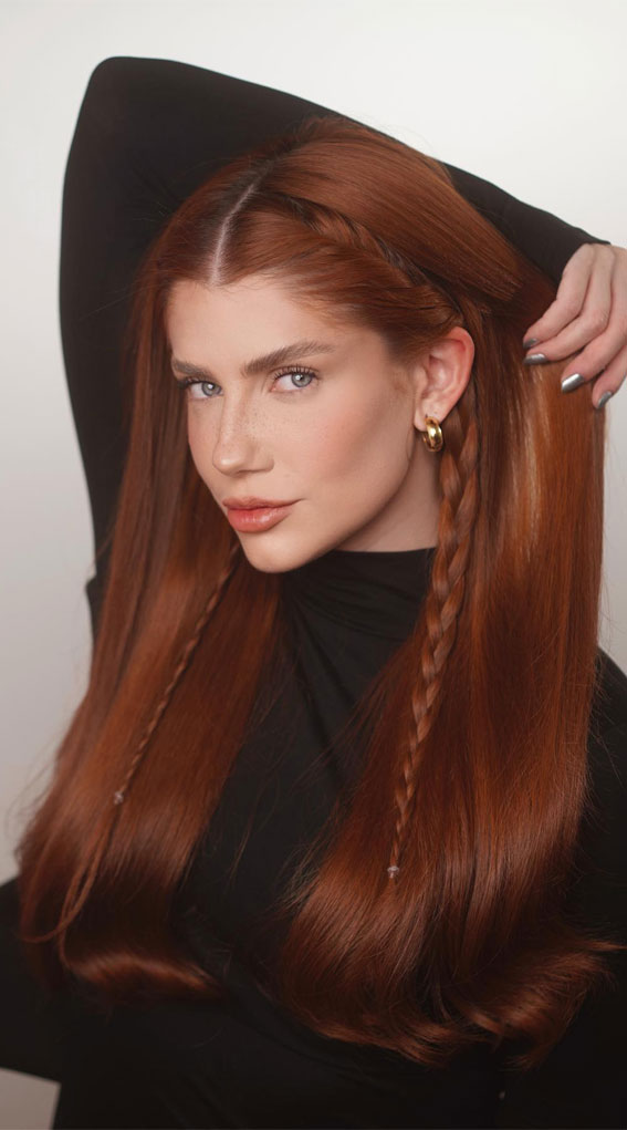 Vibrant Copper Mid-Back Layers — This Is A Medium-Thick Vibrant Copper Mid-Back Layers — This Is A Medium-Thick — Winter Copper Hair Color