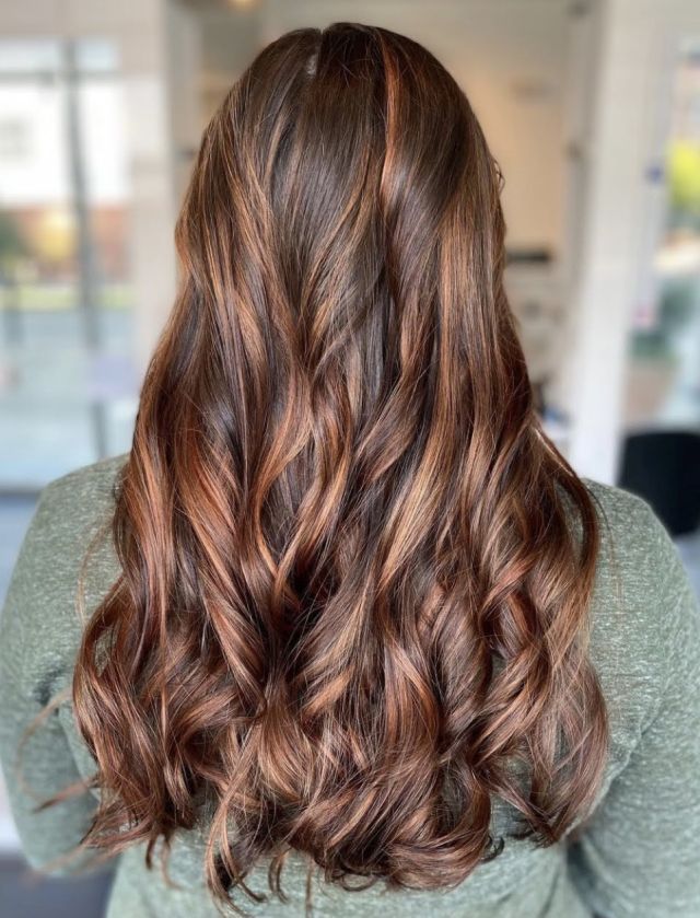 Dark Brown With Cinnamon and Copper Highlights — Cinnamon Brown Hair