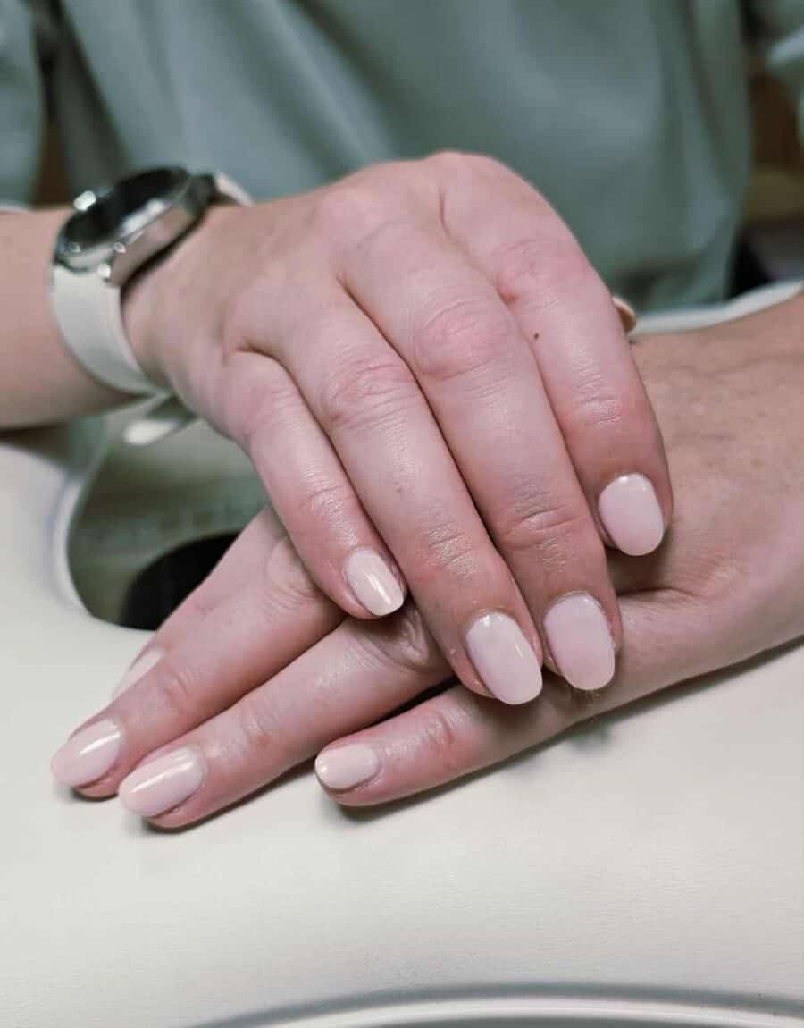 Uniform Sheer Pale Pink Oval Nails Uniform Sheer Pale Pink Oval Nails — Classy Simple Nail Designs