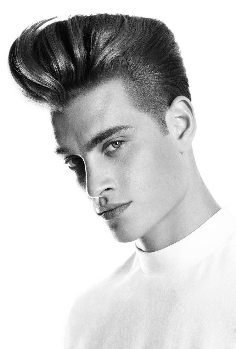 Voluminous Pompadour With Side Part — Winter Hairstyles for Men
