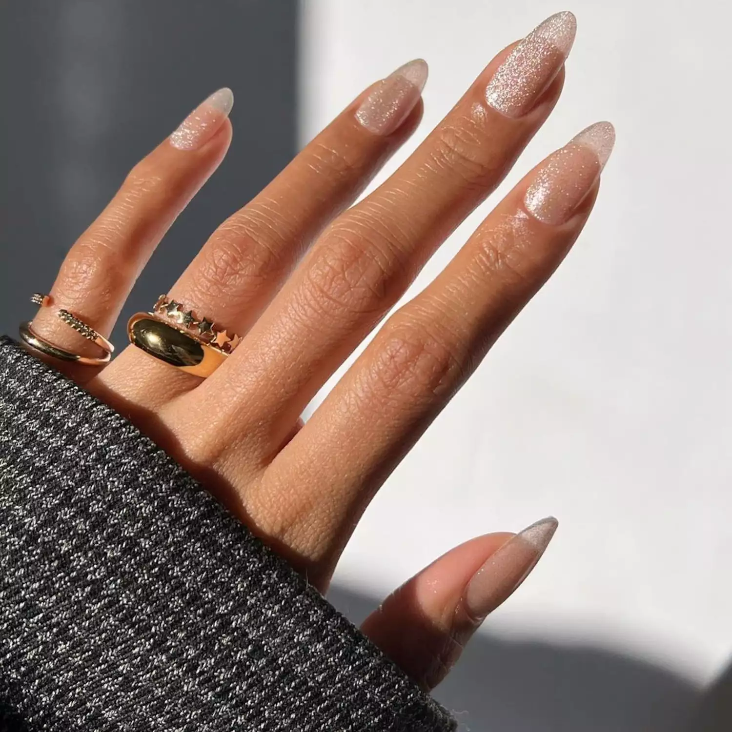 Sheer Nude Pink Glitter Cuticle Accent Sheer Nude Pink Glitter Cuticle Accent — Velvet Nails