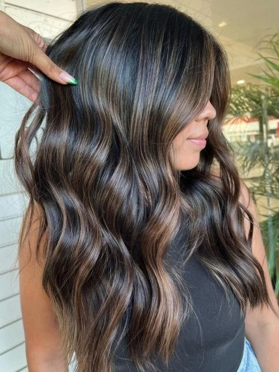 Dark Brown with Ash Blonde Highlights Dark Brown with Ash Blonde Highlights — Dark Winter Hair Colors