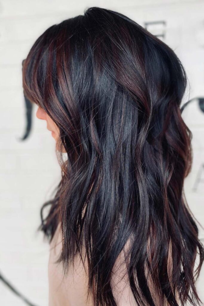 Mid-Back Wavy With Warm Tones Mid-Back Wavy With Warm Tones — Dark Chocolate Brown Hair